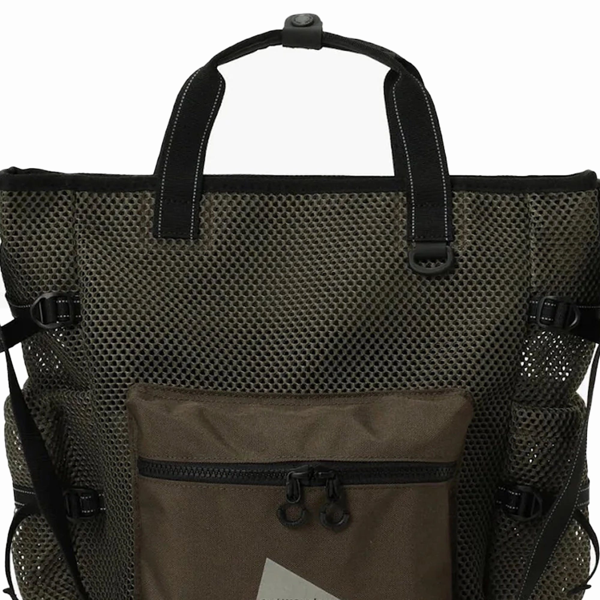and Wander 3D Mesh 2-Way Tote Bag Khaki