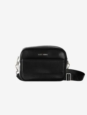 Aspen MIRUM® Leather Vegan Crossbody Bag | Black & Gold