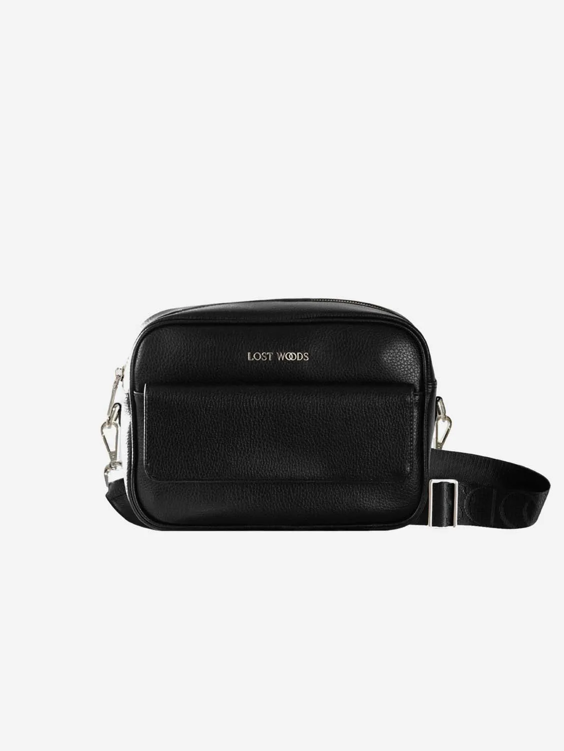 Aspen MIRUM® Leather Vegan Crossbody Bag | Black & Gold
