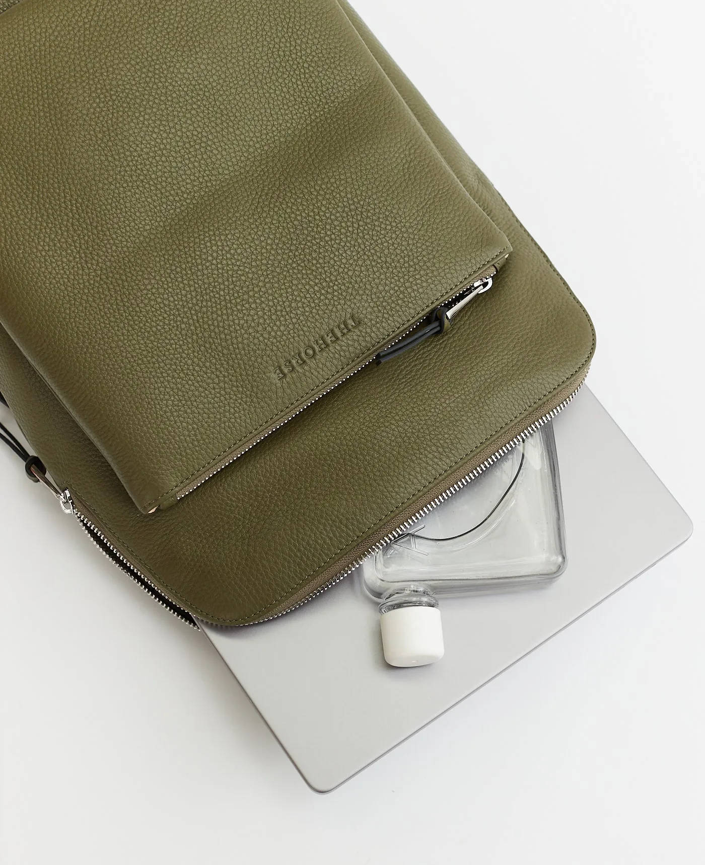 Backpack: Olive Pebbled Leather