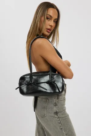 Black Bow Detail Shoulder Bag
