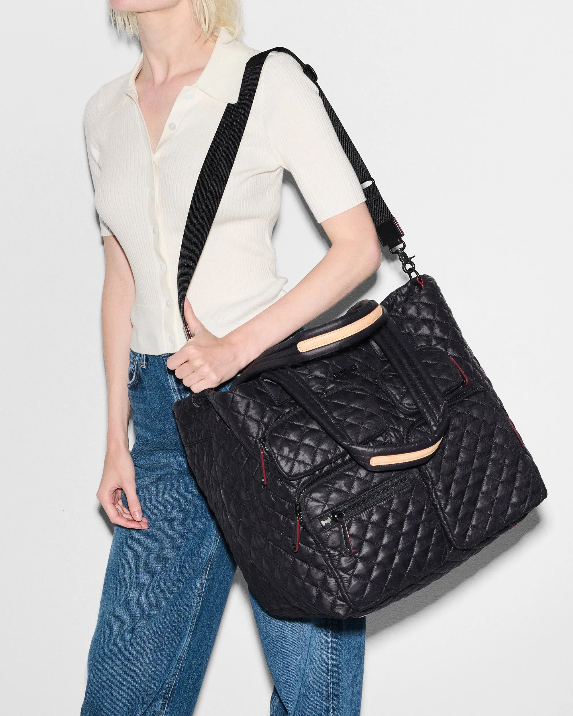 Black Large Metro Travel Tote