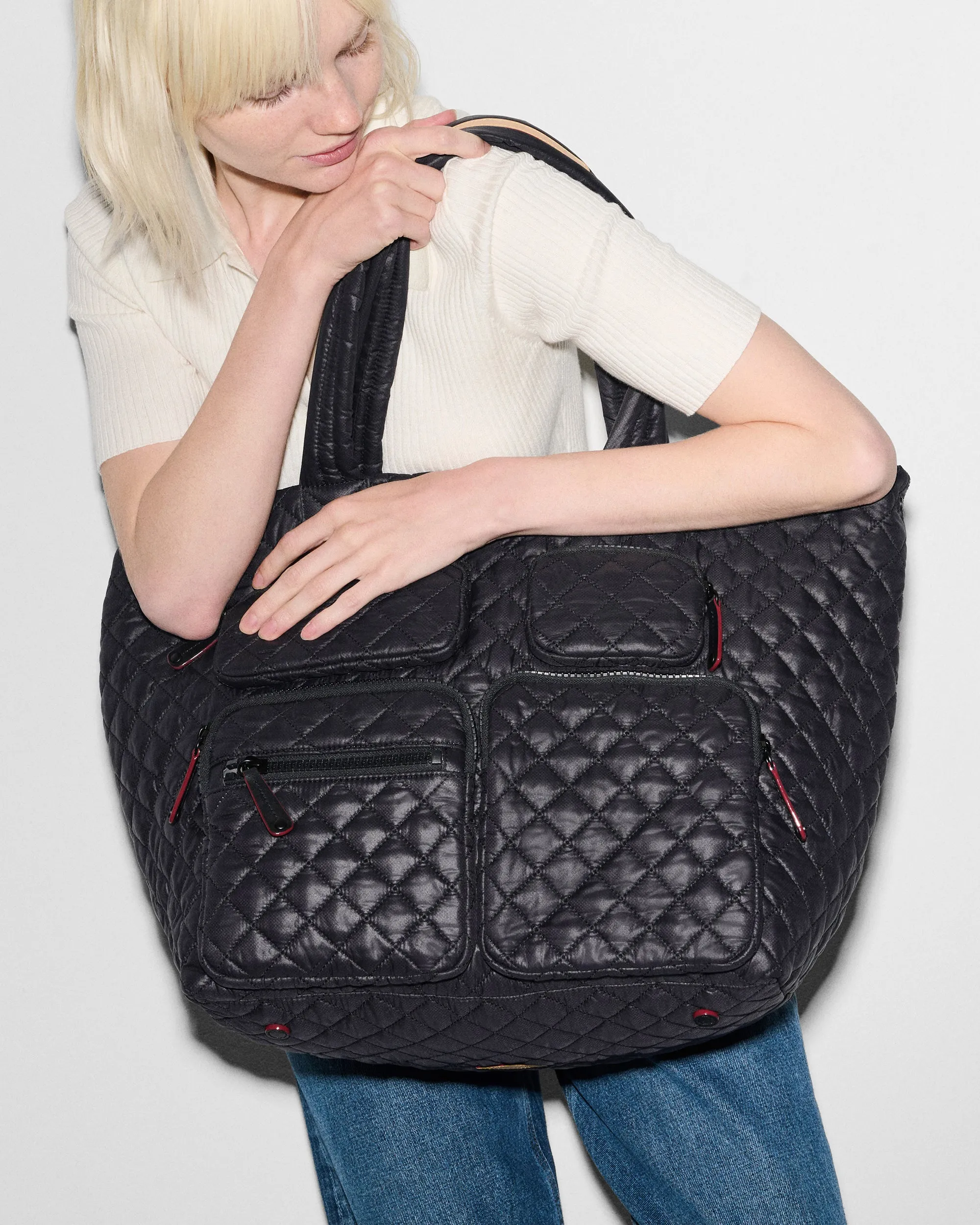 Black Large Metro Travel Tote