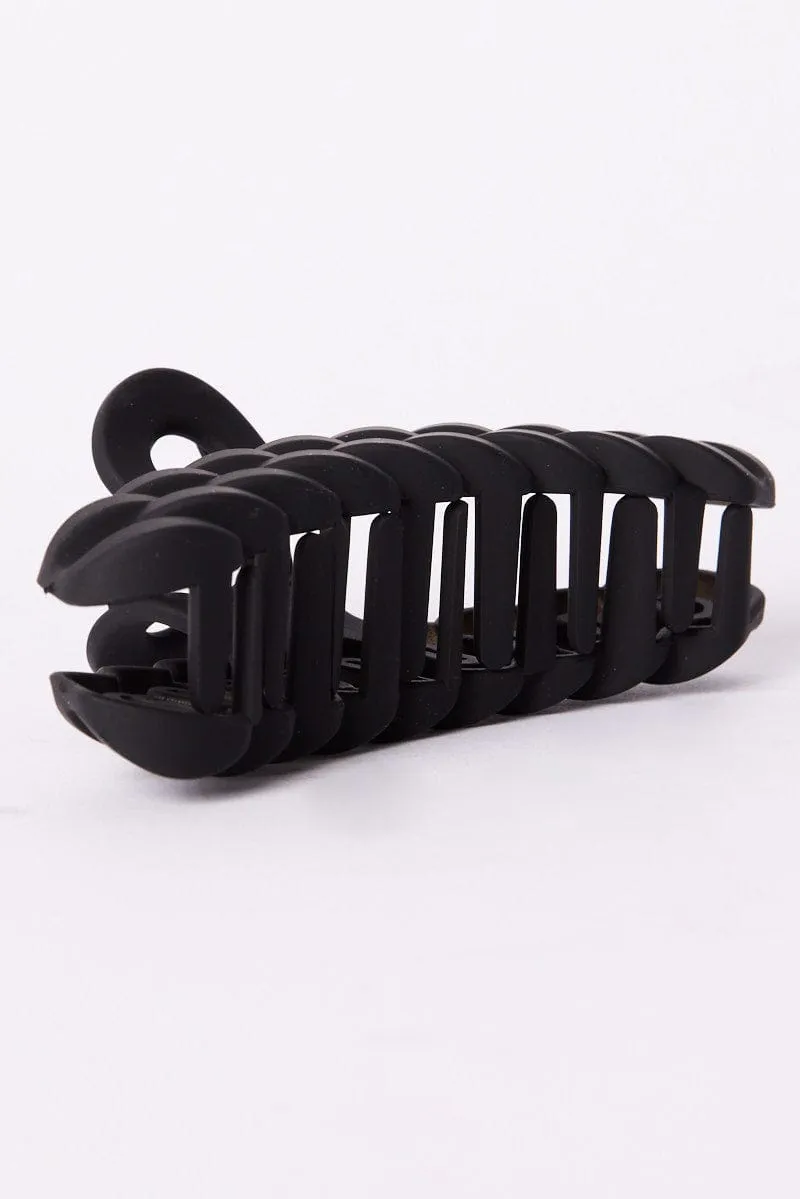 Black Lock Chain Shaped Hair Claw Clip