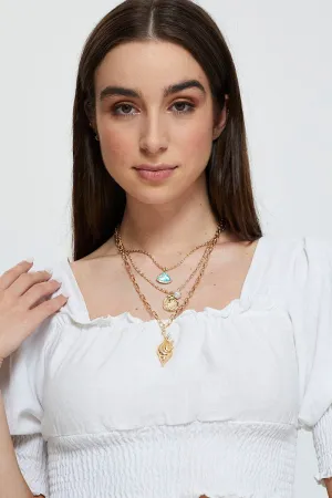 Blue Charm Layered Necklace