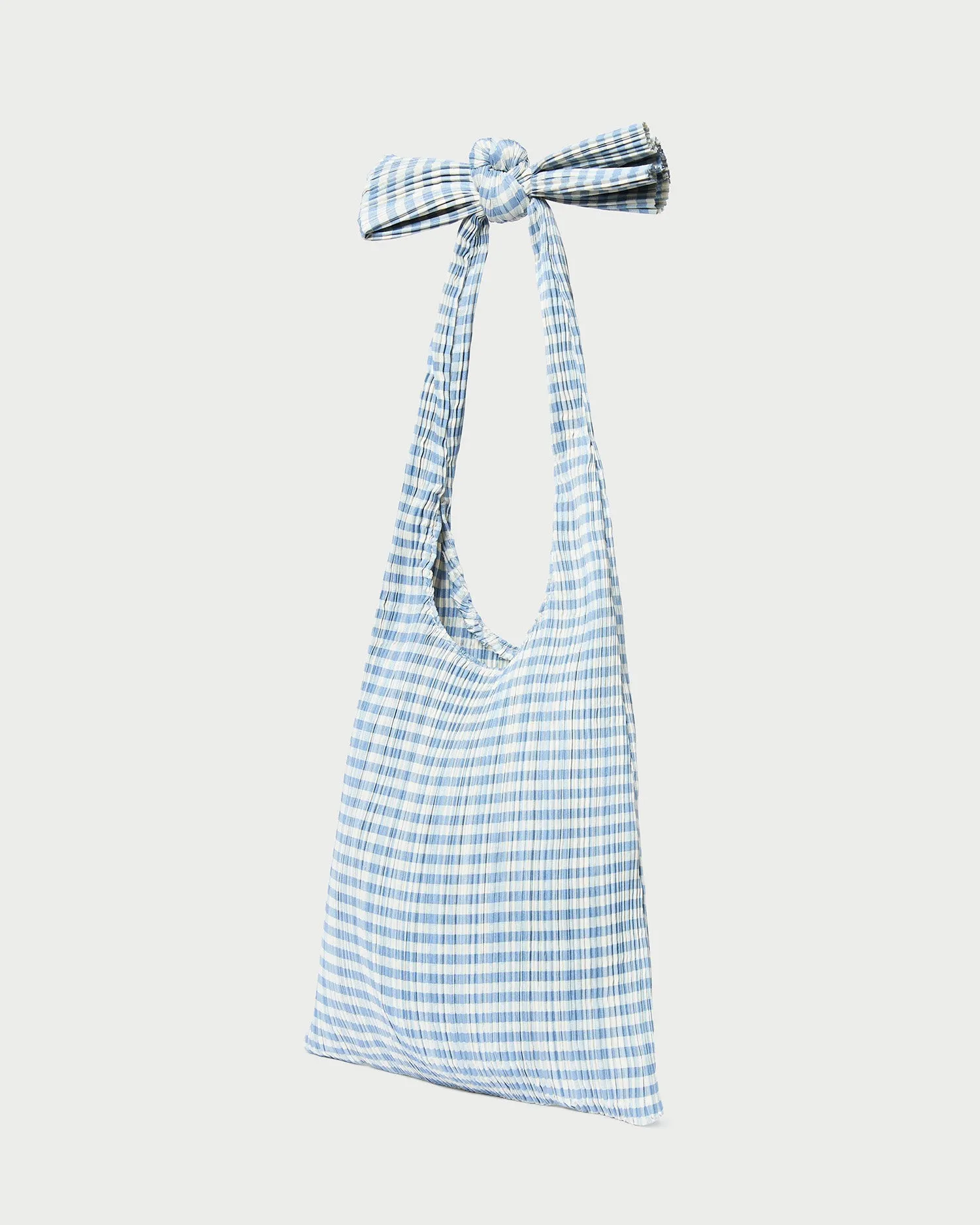 Bobby Blue Gingham Pleated Tote