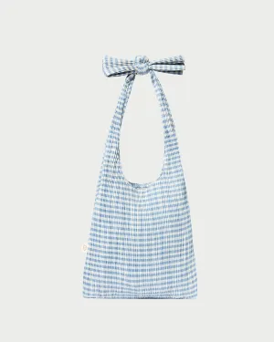Bobby Blue Gingham Pleated Tote