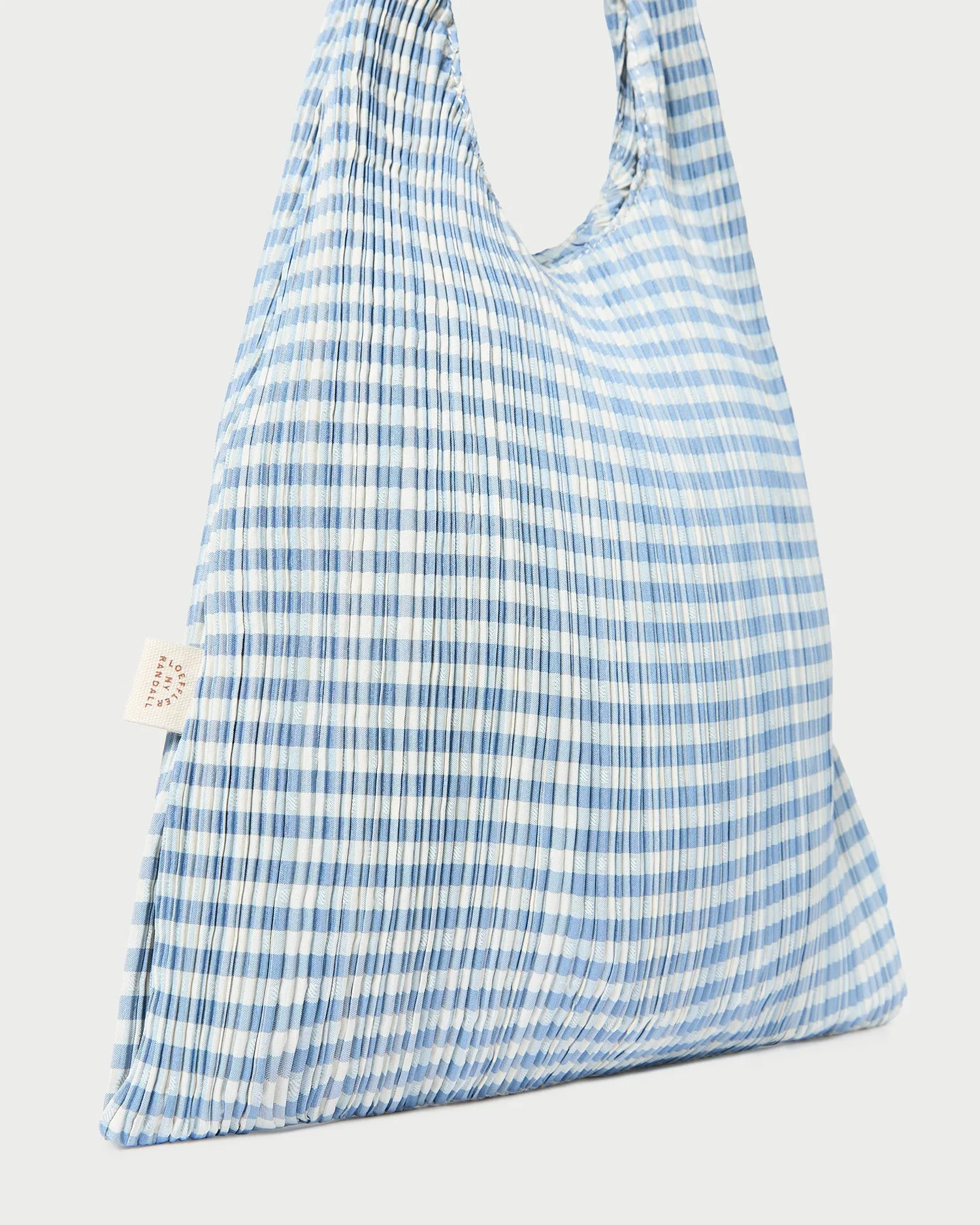 Bobby Blue Gingham Pleated Tote