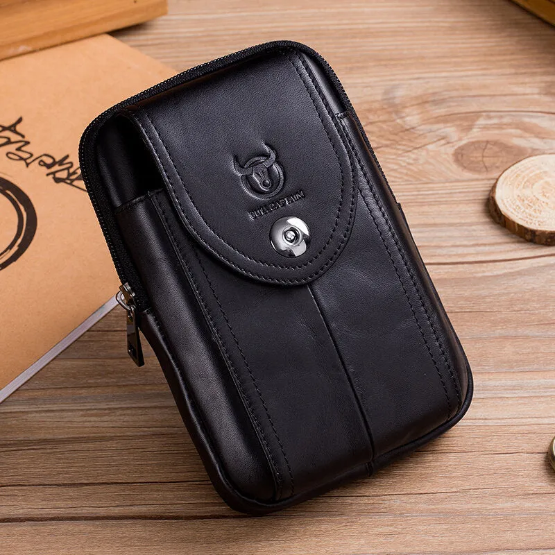 Brown Phone Cover Waist Bag Leather Black Waist Bag Business Bag For Men