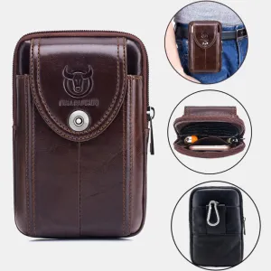 Brown Phone Cover Waist Bag Leather Black Waist Bag Business Bag For Men