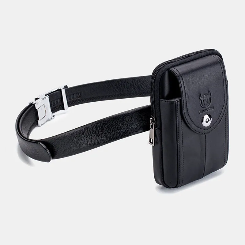 Brown Phone Cover Waist Bag Leather Black Waist Bag Business Bag For Men