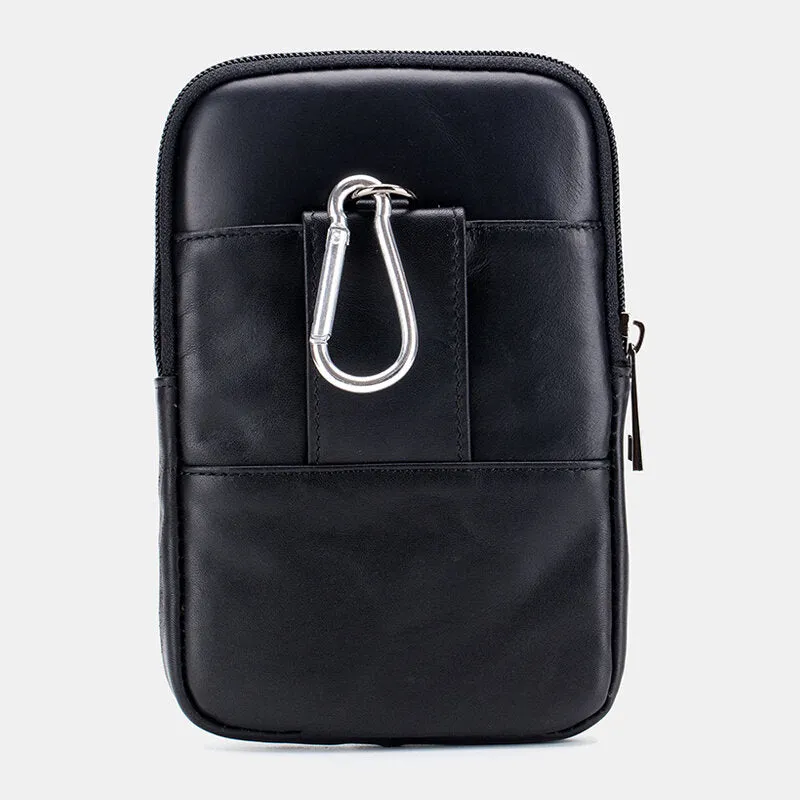 Brown Phone Cover Waist Bag Leather Black Waist Bag Business Bag For Men