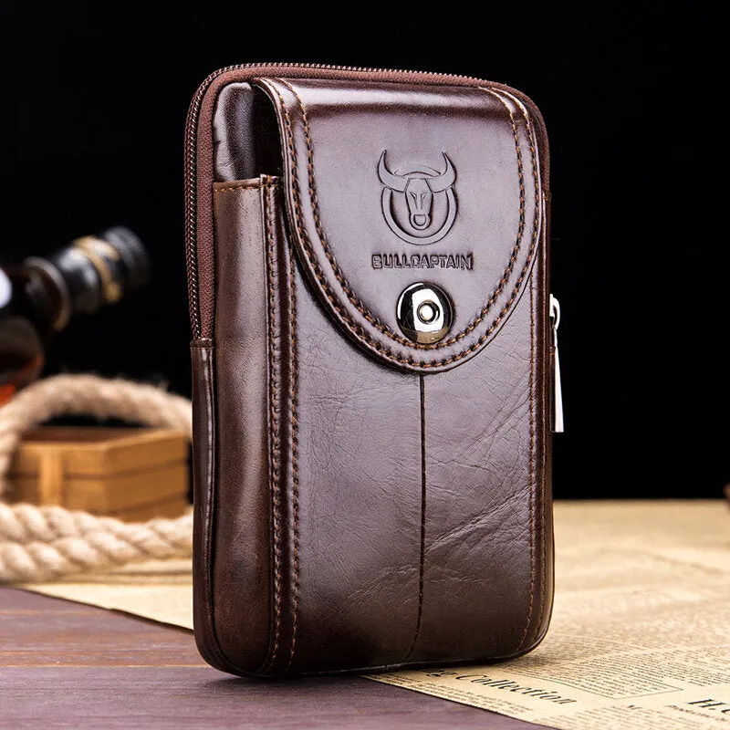 Brown Phone Cover Waist Bag Leather Black Waist Bag Business Bag For Men