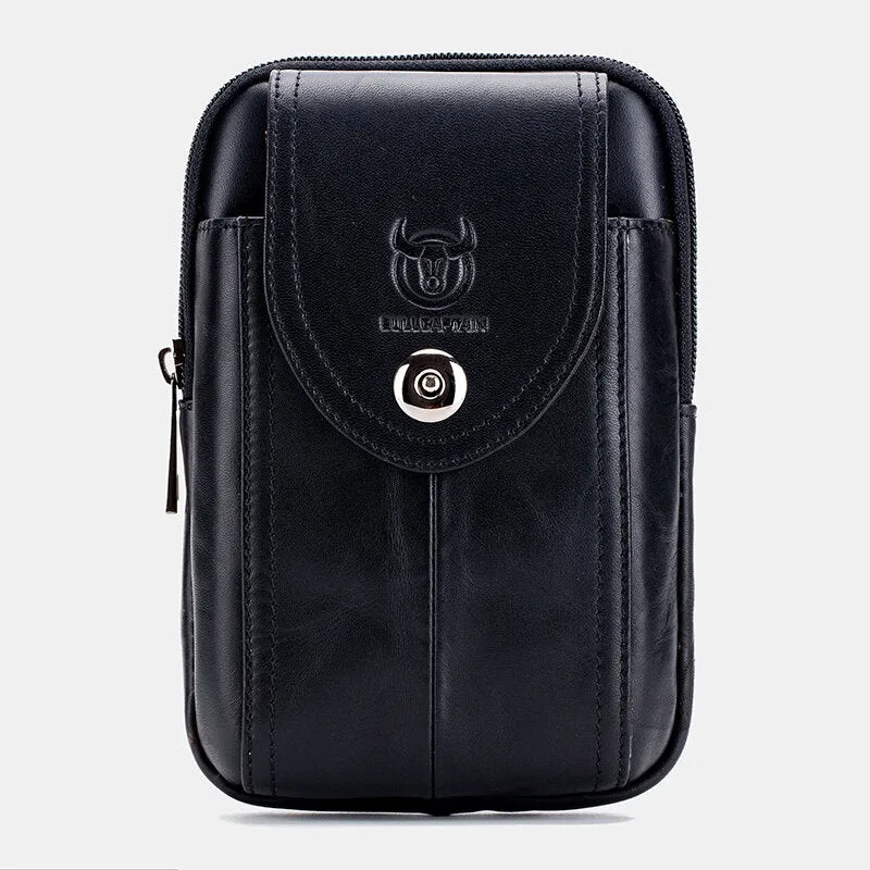 Brown Phone Cover Waist Bag Leather Black Waist Bag Business Bag For Men