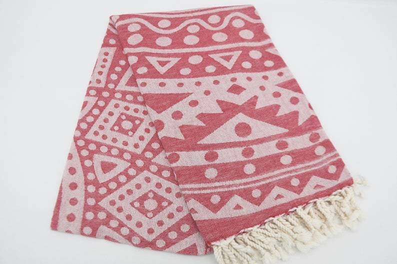 Burgundy Mandala 100% Cotton Towel