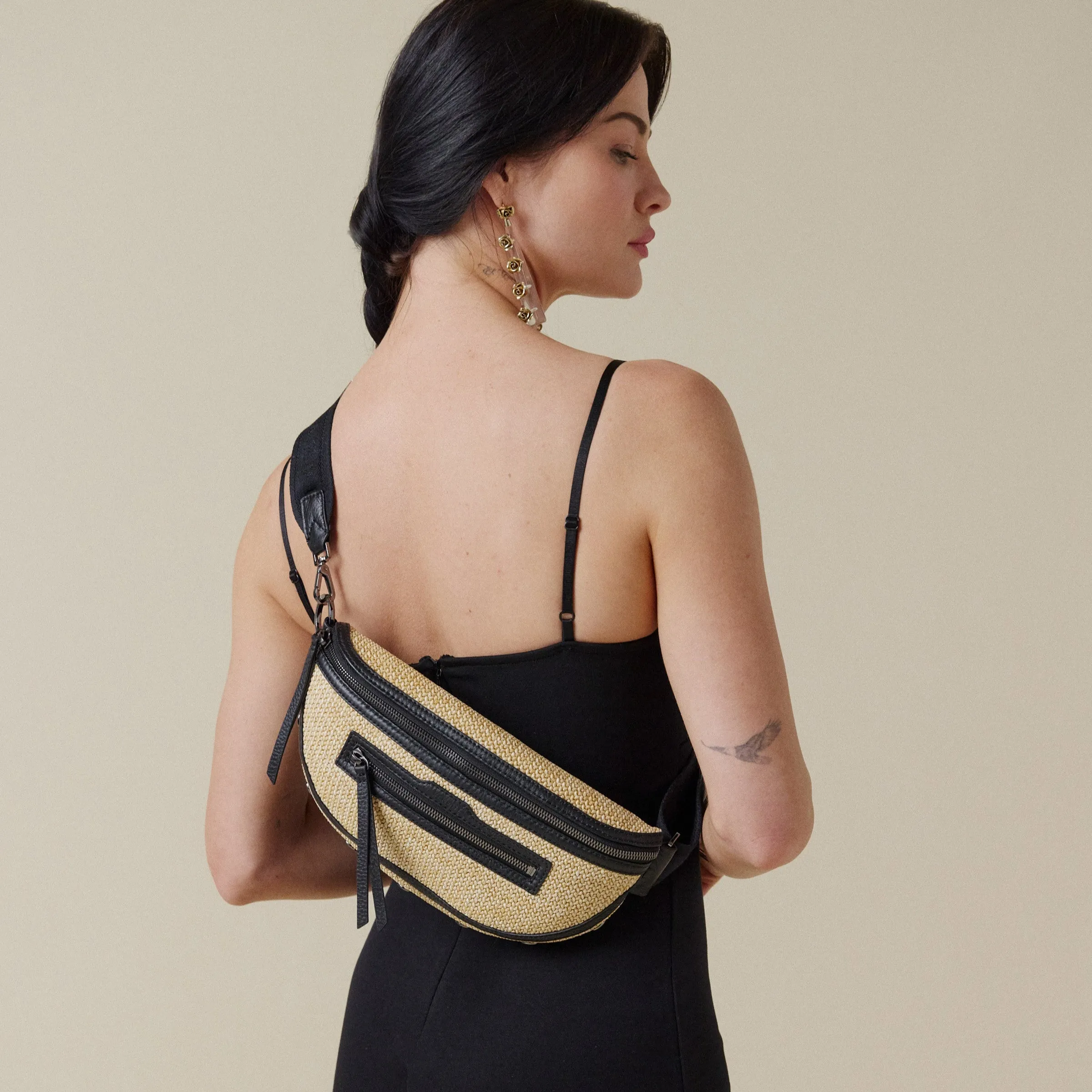 Charles Crossbody | Chaparral Raffia/Gunmetal | Med