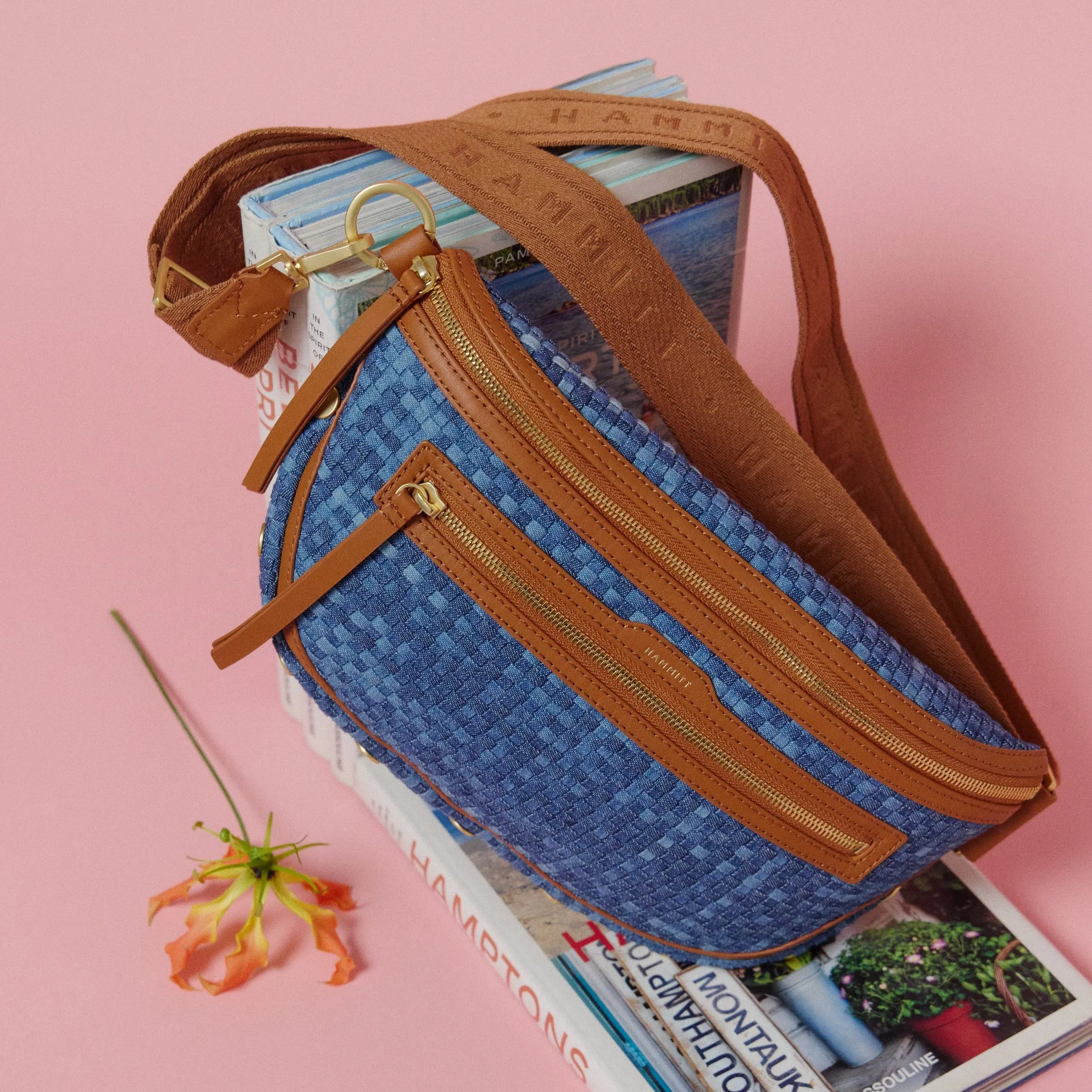 Charles Crossbody | Mosaic Denim/Brushed Gold | Lrg