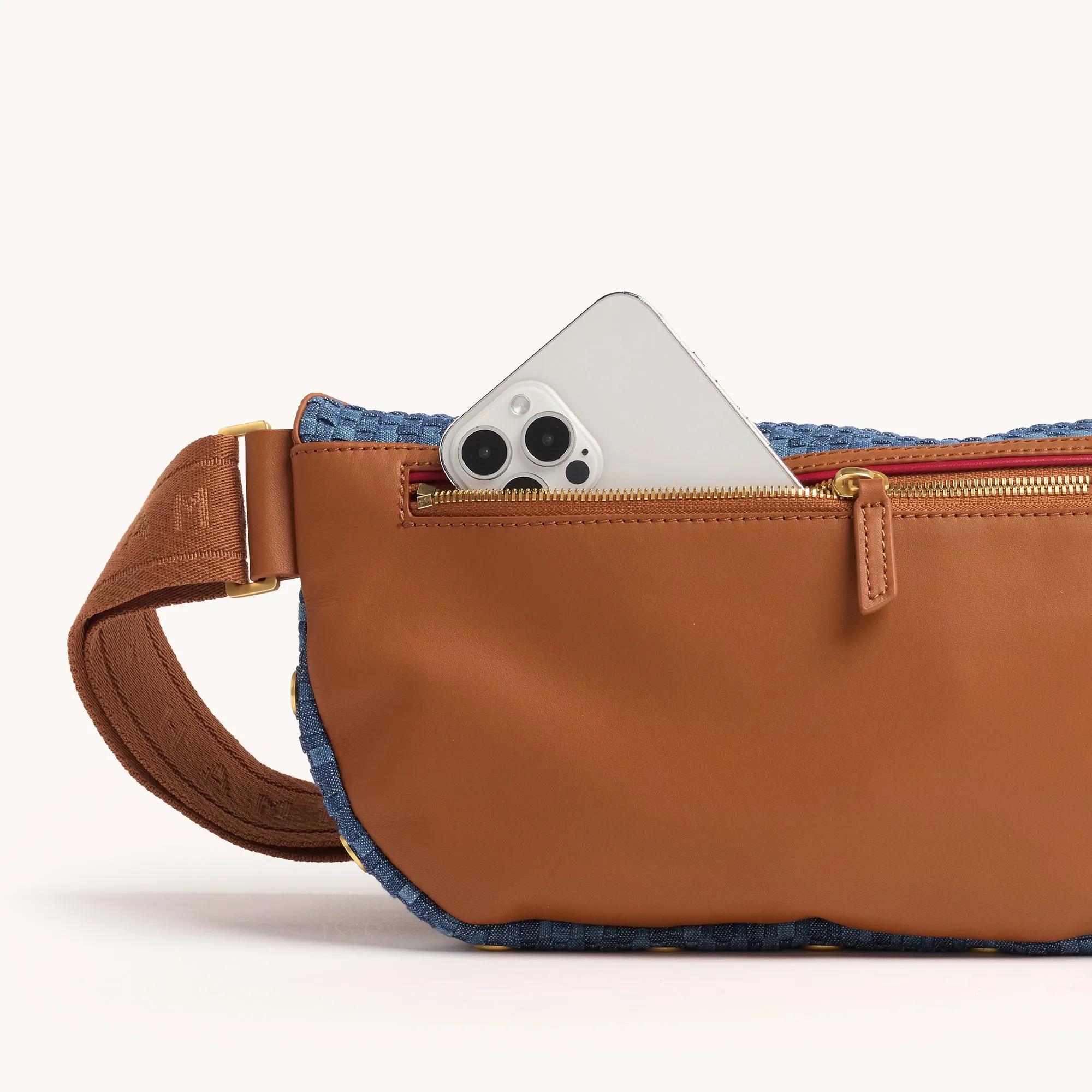 Charles Crossbody | Mosaic Denim/Brushed Gold | Lrg