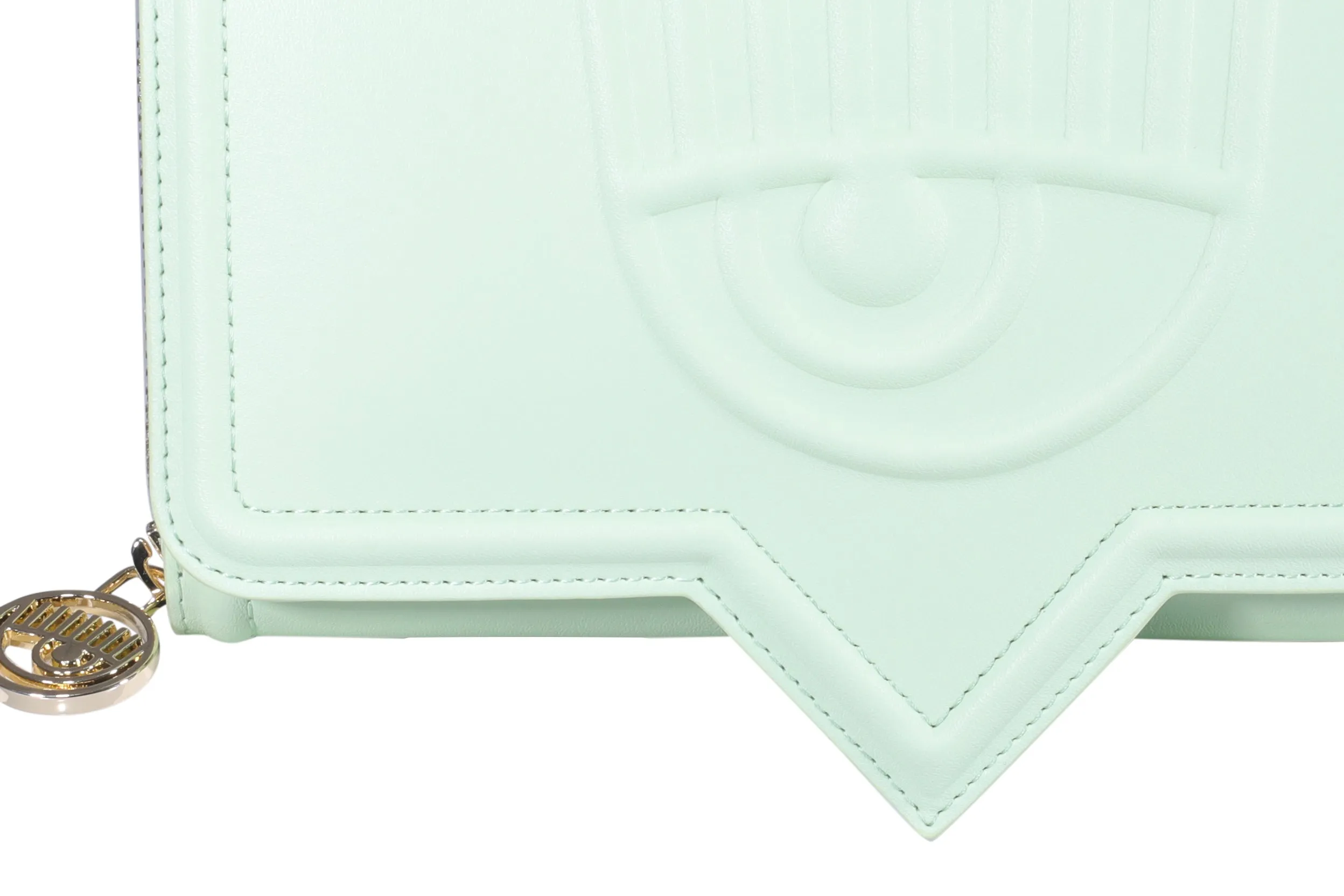 Chiara Ferragni Eyelike Embossed Chain-Link Clutch Bag