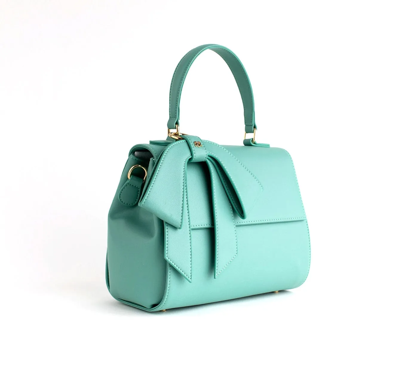 Cottontail Vegan Leather Handbag | Cyan