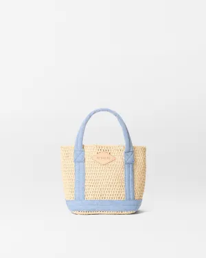 Crochet/Light Denim Mini Crochet Tote
