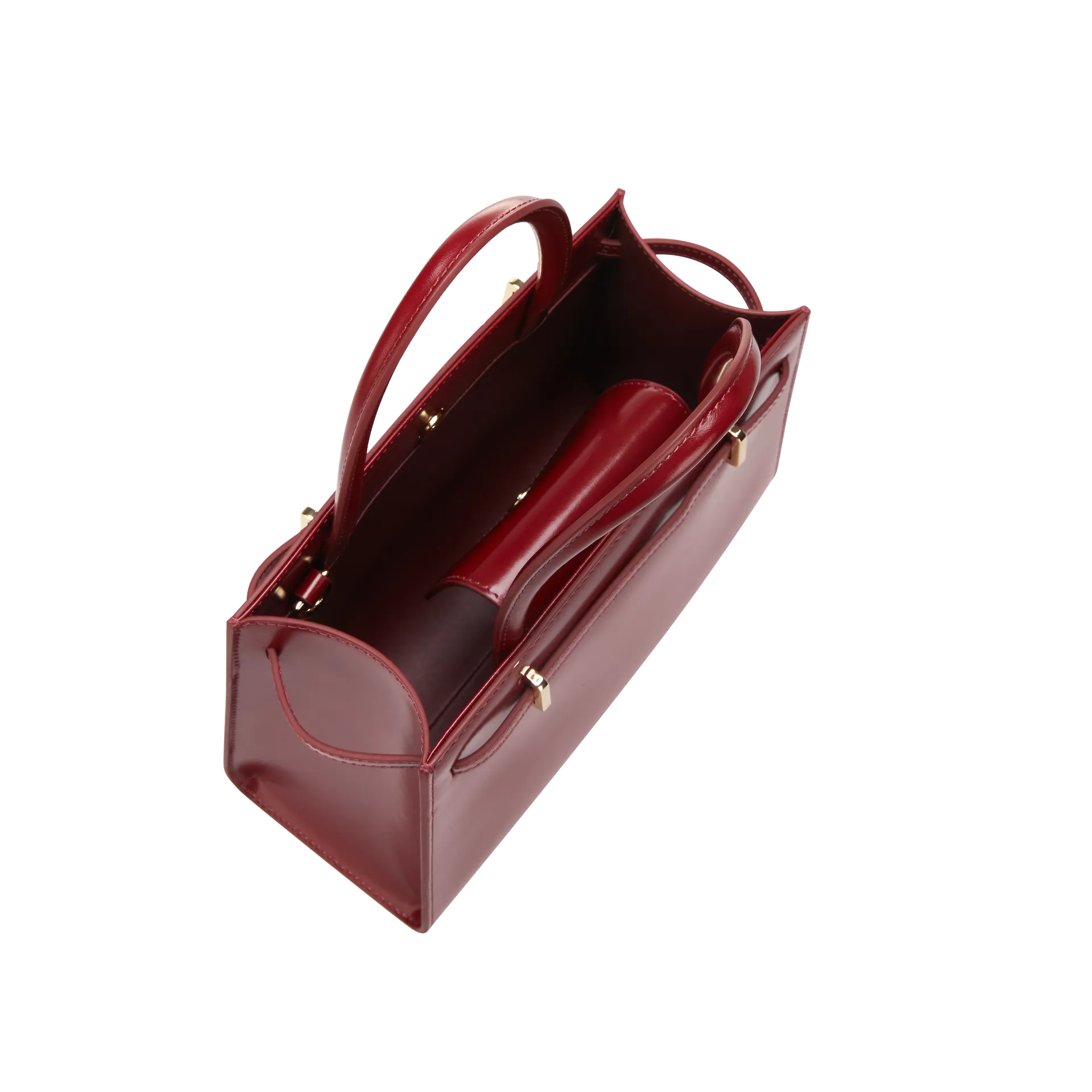 Dark Cherry Book Leather Tote Bag 25(Low Stock)