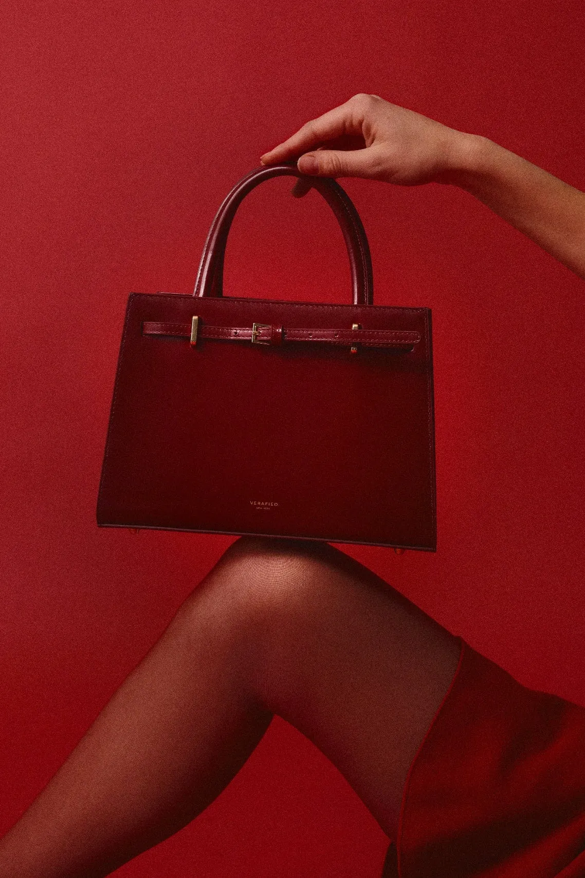 Dark Cherry Book Leather Tote Bag 25(Low Stock)