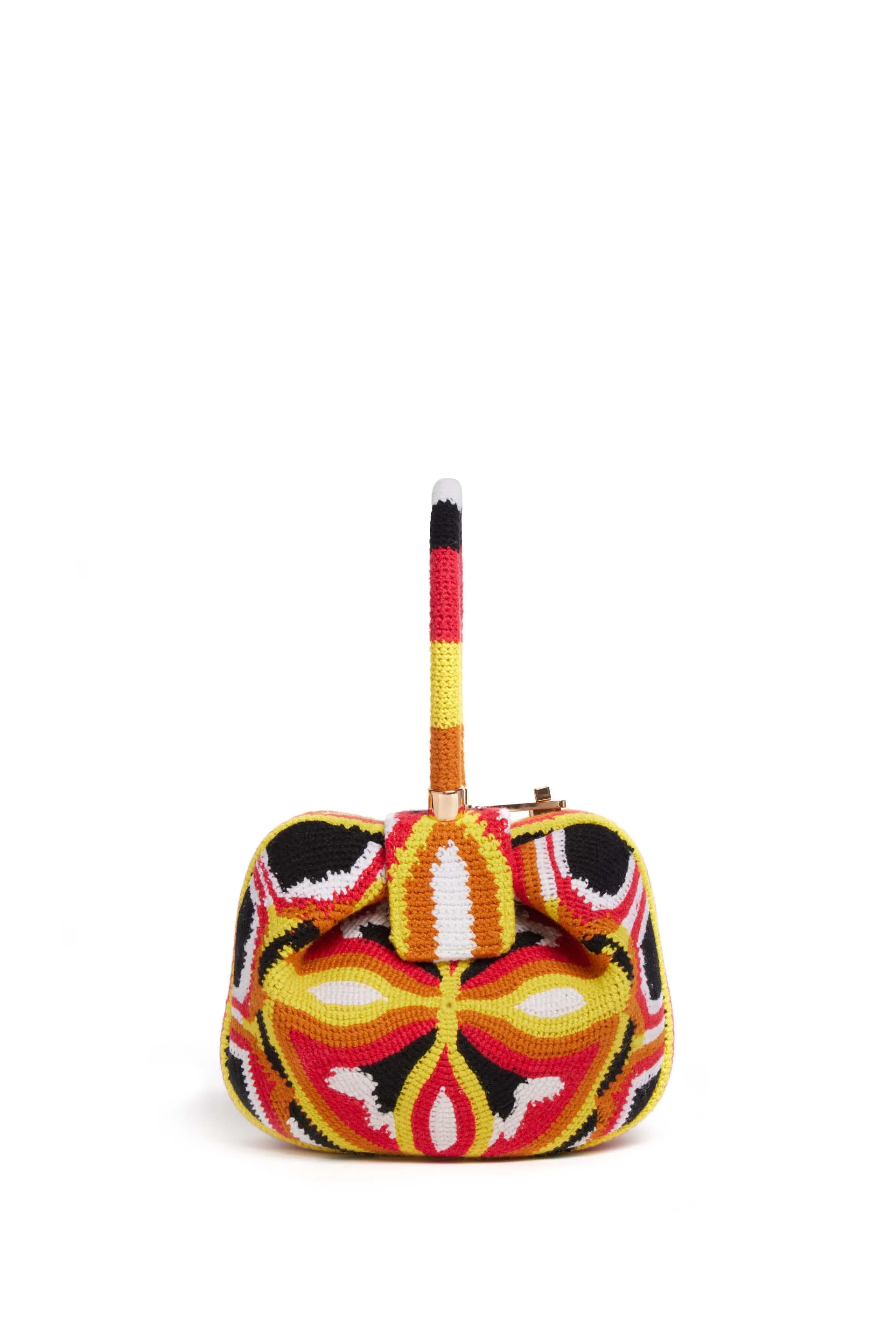 Demi Bag in Red. Yellow & Black Crochet