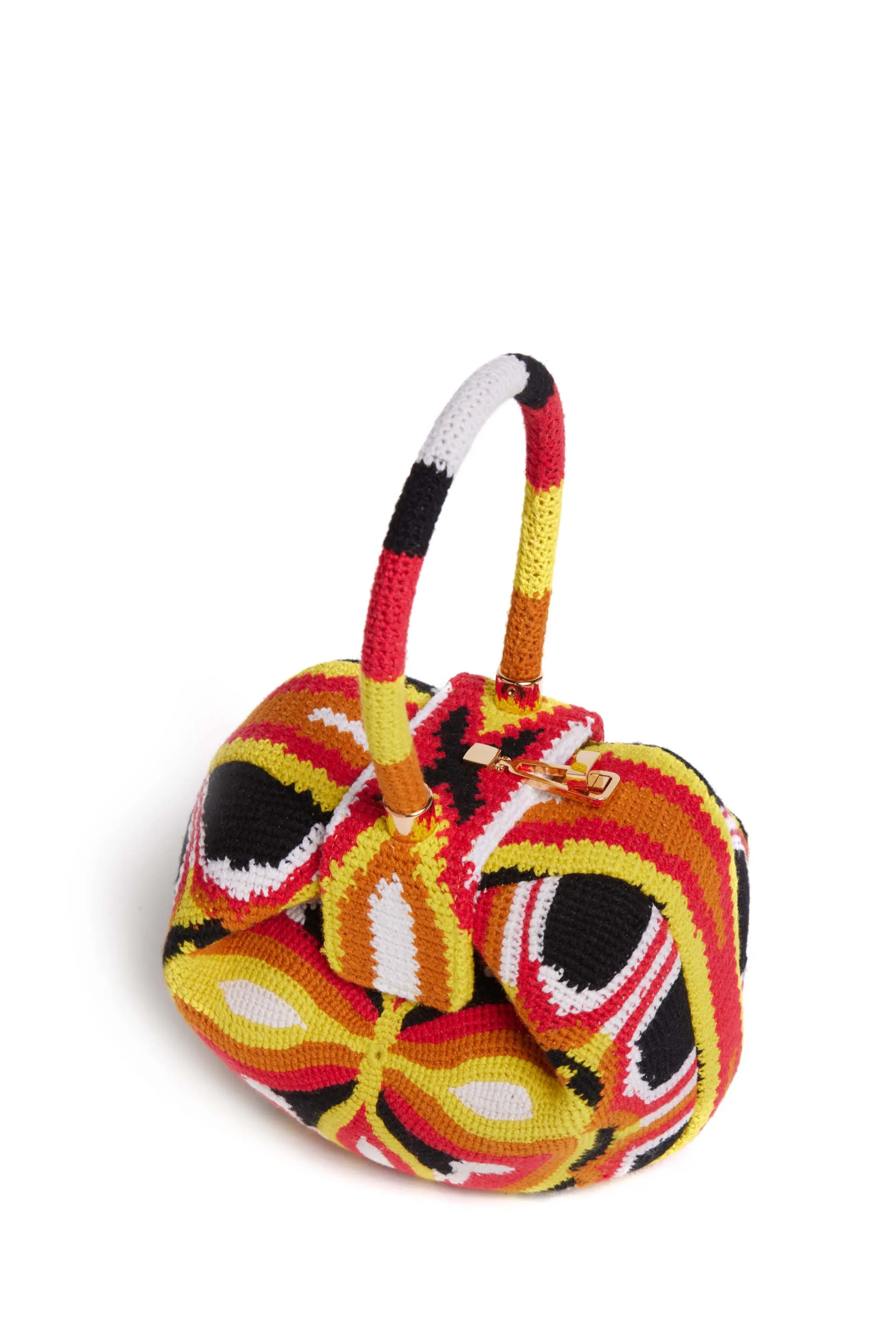 Demi Bag in Red. Yellow & Black Crochet