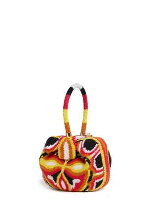 Demi Bag in Red. Yellow & Black Crochet
