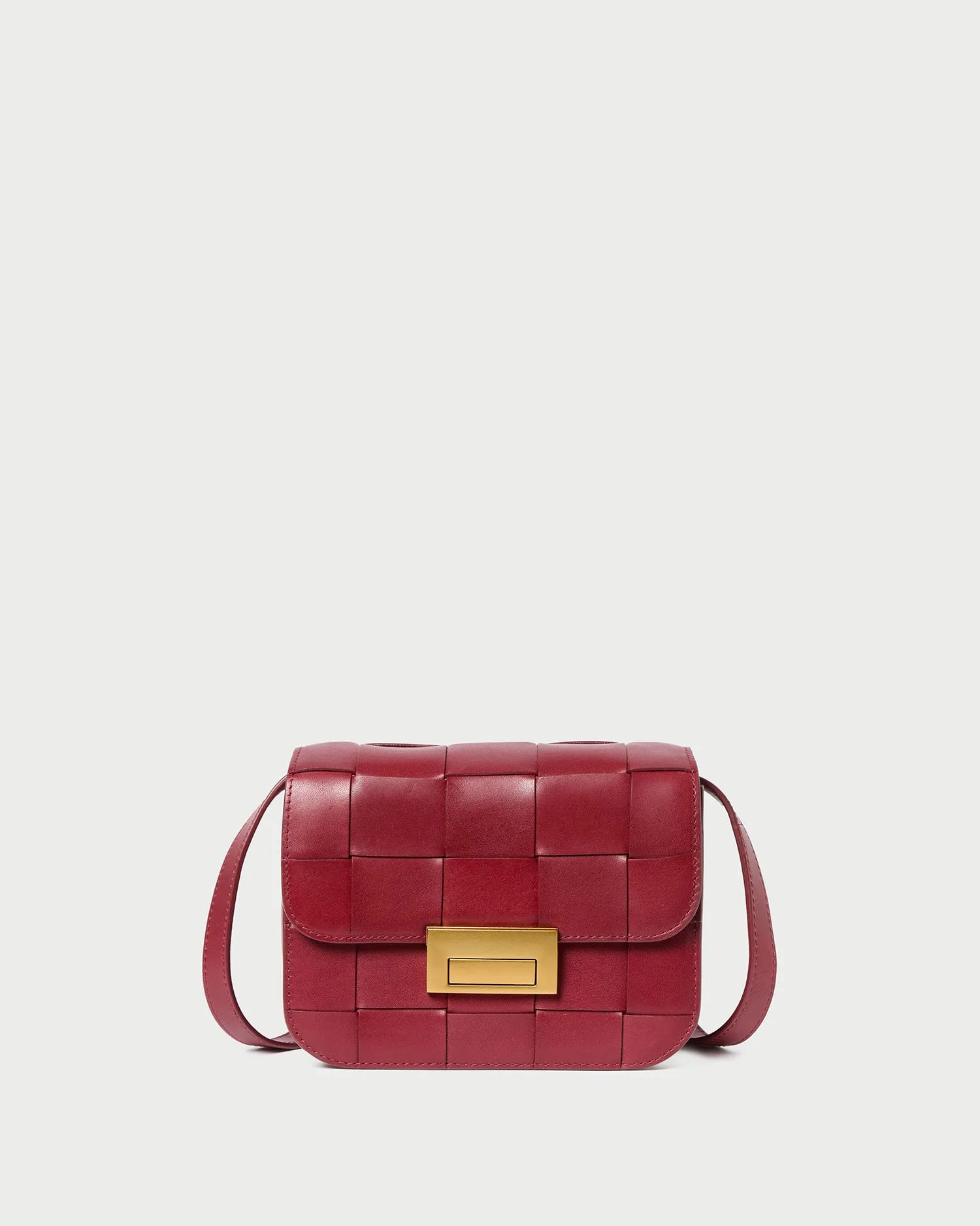 Desi Wine Woven Leather Crossbody