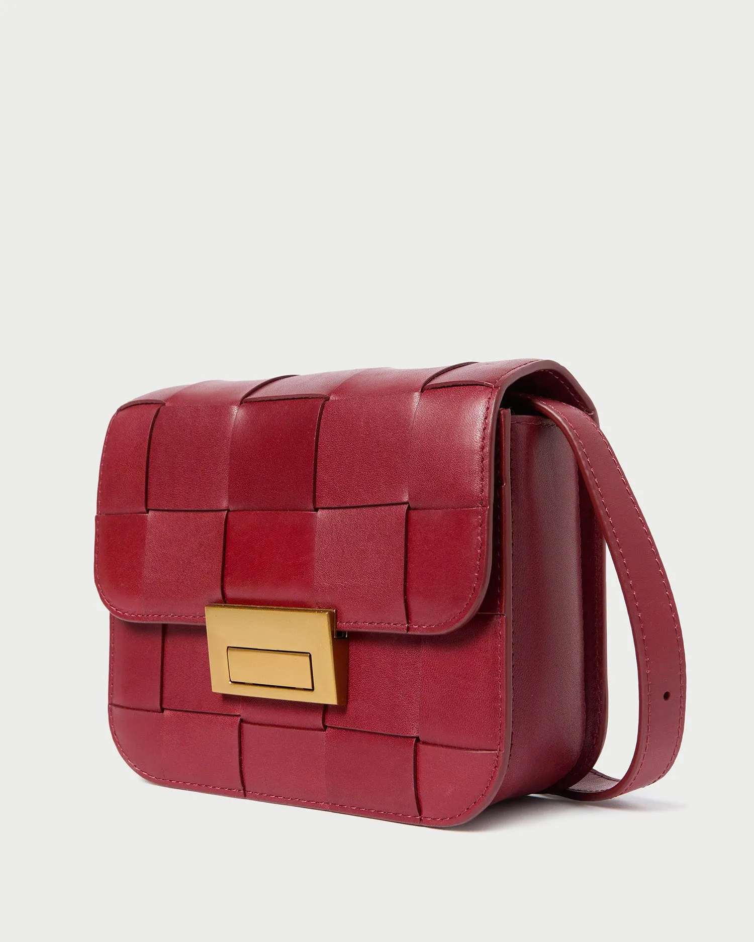 Desi Wine Woven Leather Crossbody