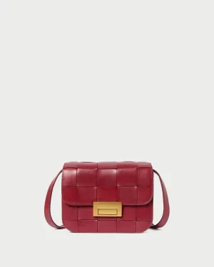 Desi Wine Woven Leather Crossbody