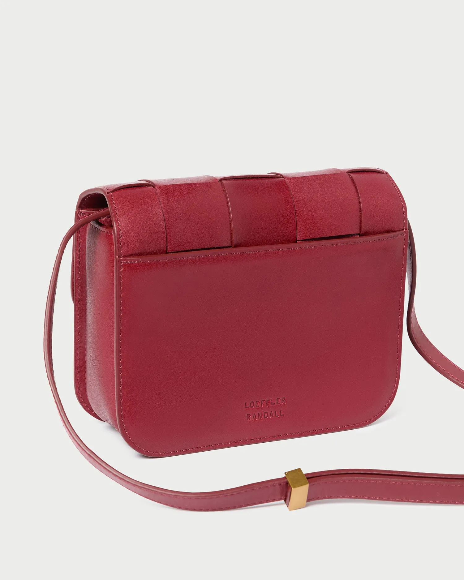 Desi Wine Woven Leather Crossbody