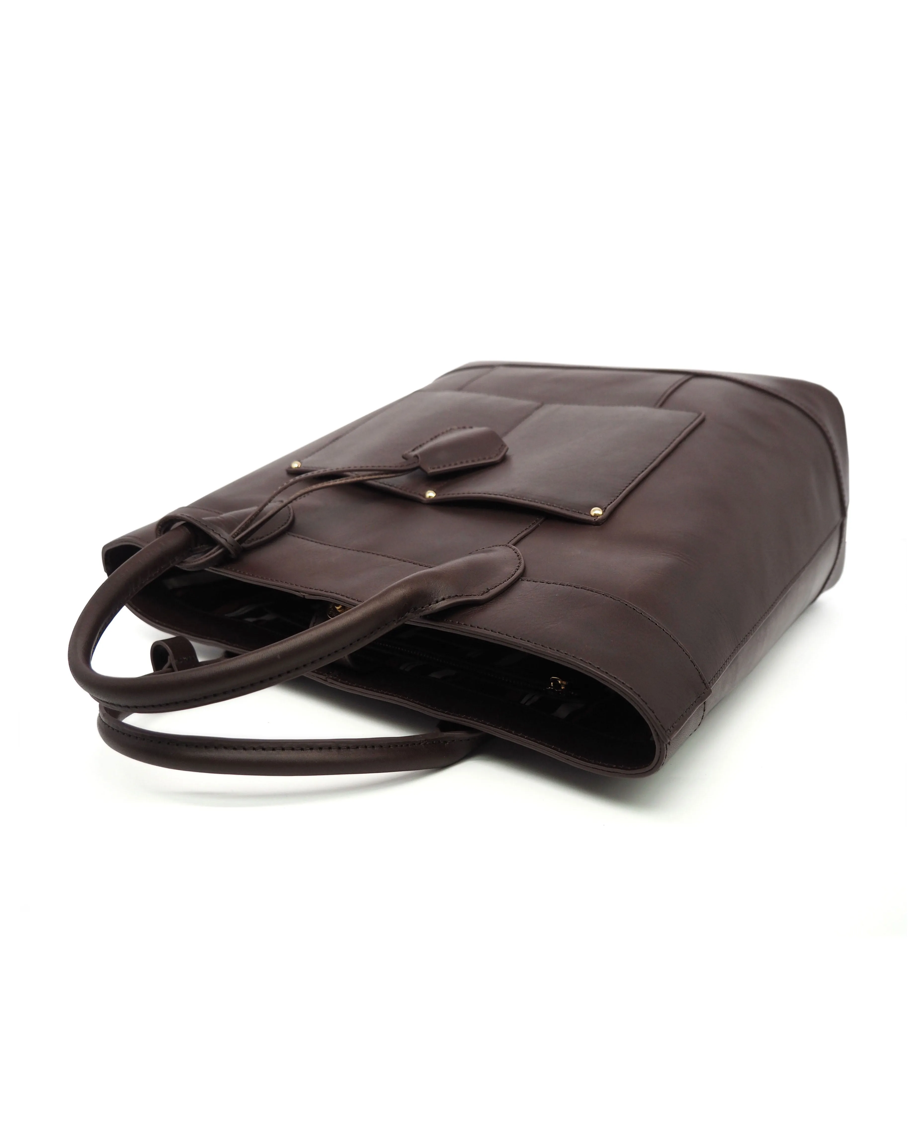 Di Classe Leather Tote (Dark Choco)