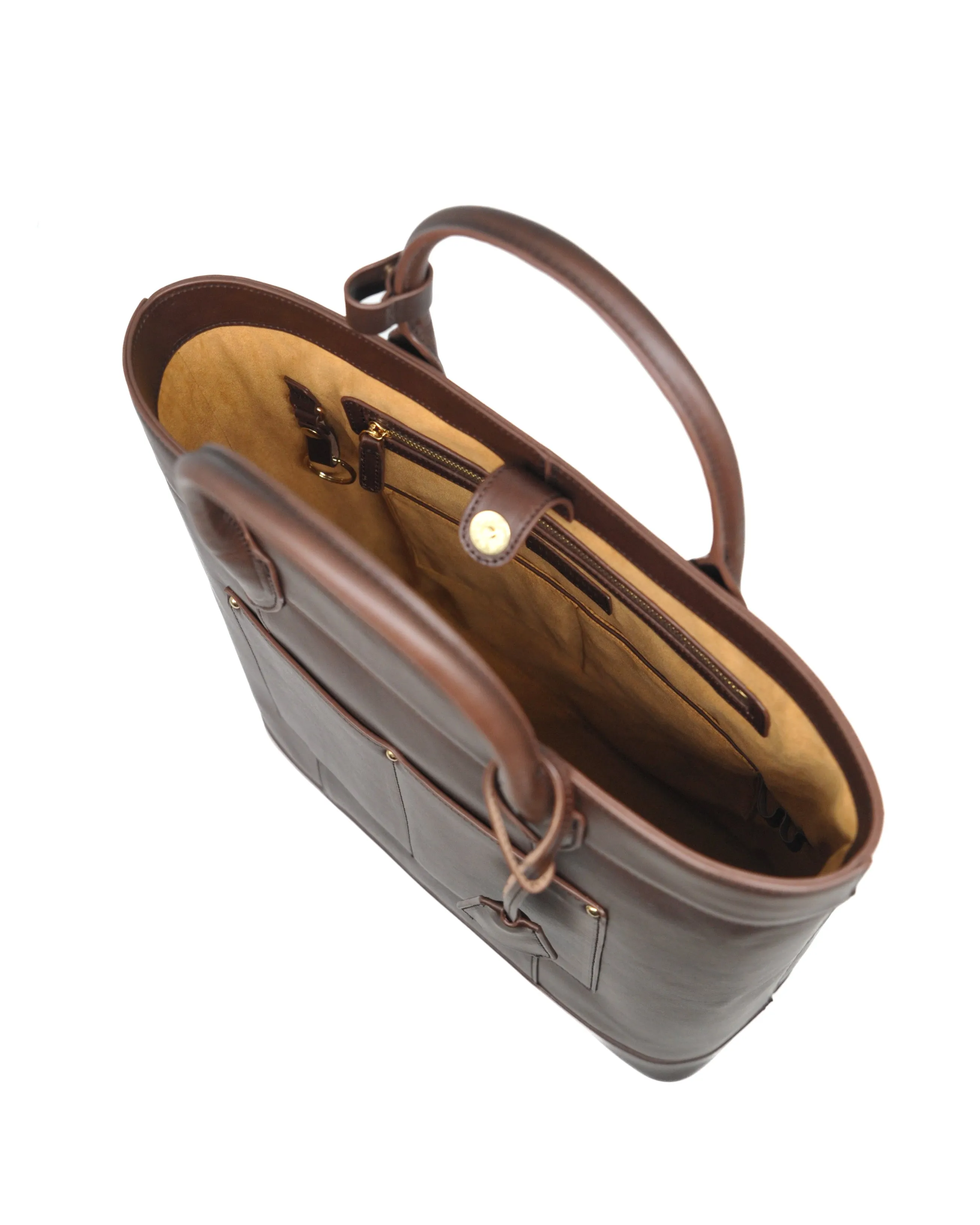 Di Classe Leather Tote (Dark Choco)
