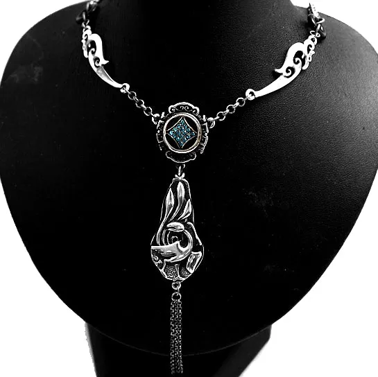 Emerald Antiquity Crystal Plating Necklace Set