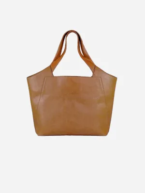 Executive Vegan Leather Business Tote | Camel