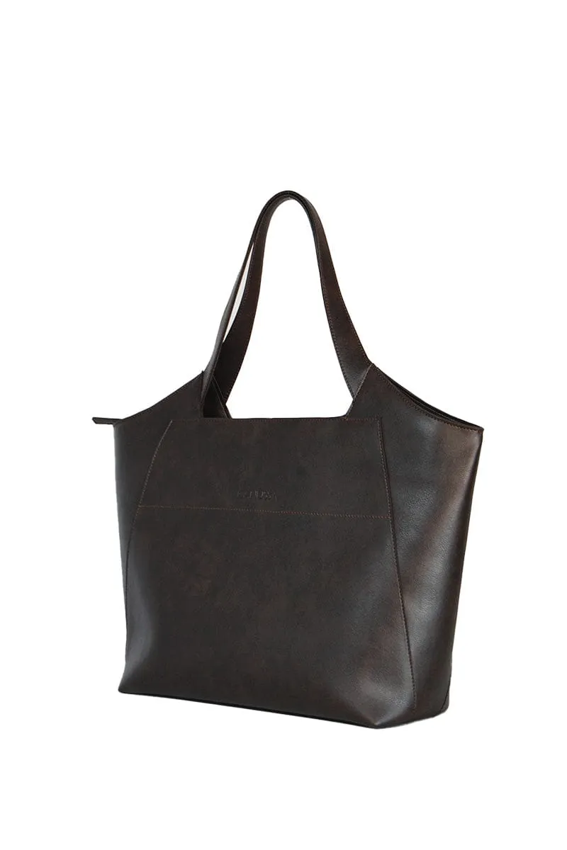 Executive Vegan Leather Business Tote | Chocolate
