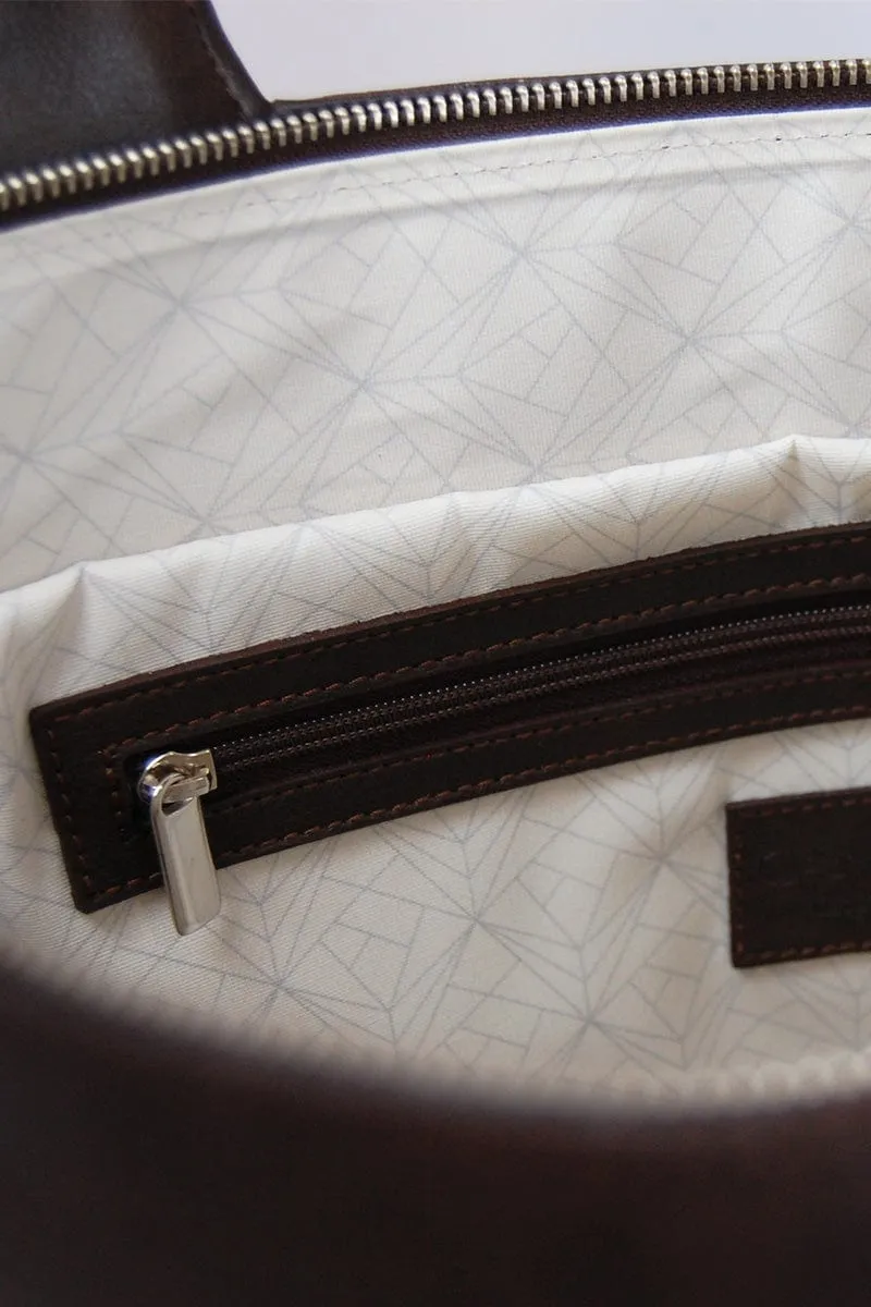Executive Vegan Leather Business Tote | Chocolate