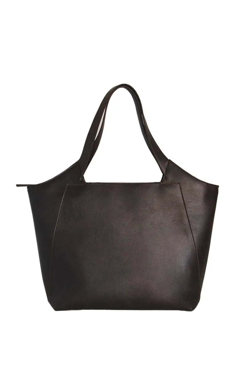 Executive Vegan Leather Business Tote | Chocolate