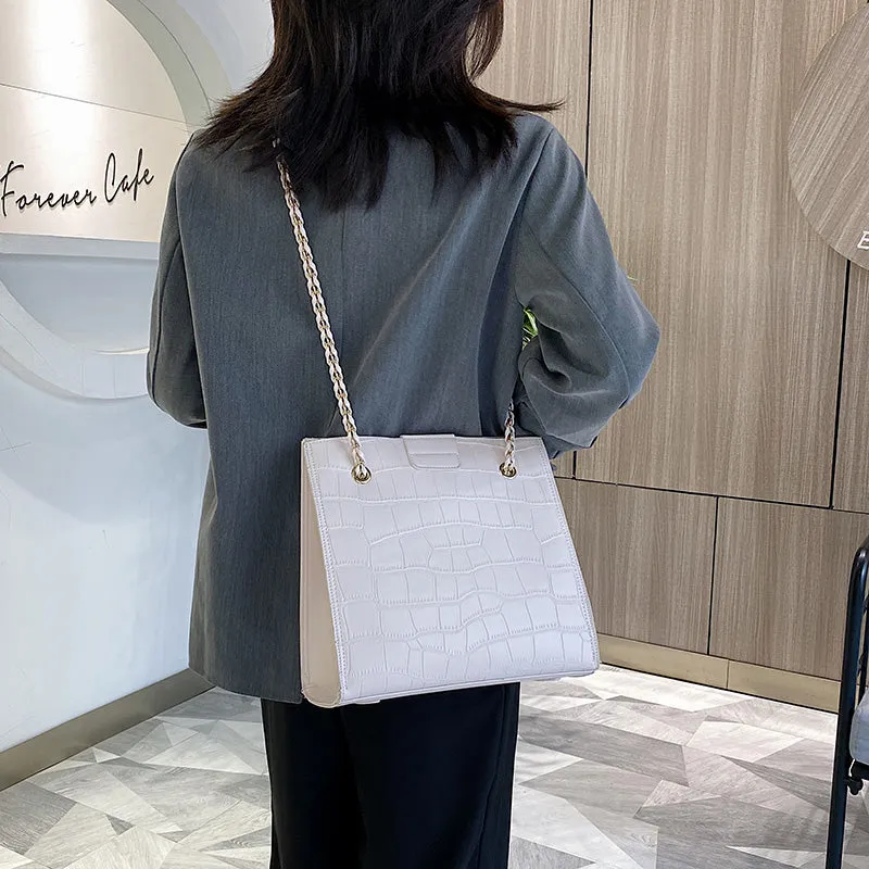 Faux Leather Cross Bags Set For Women Solid Color Shoulder Handbags