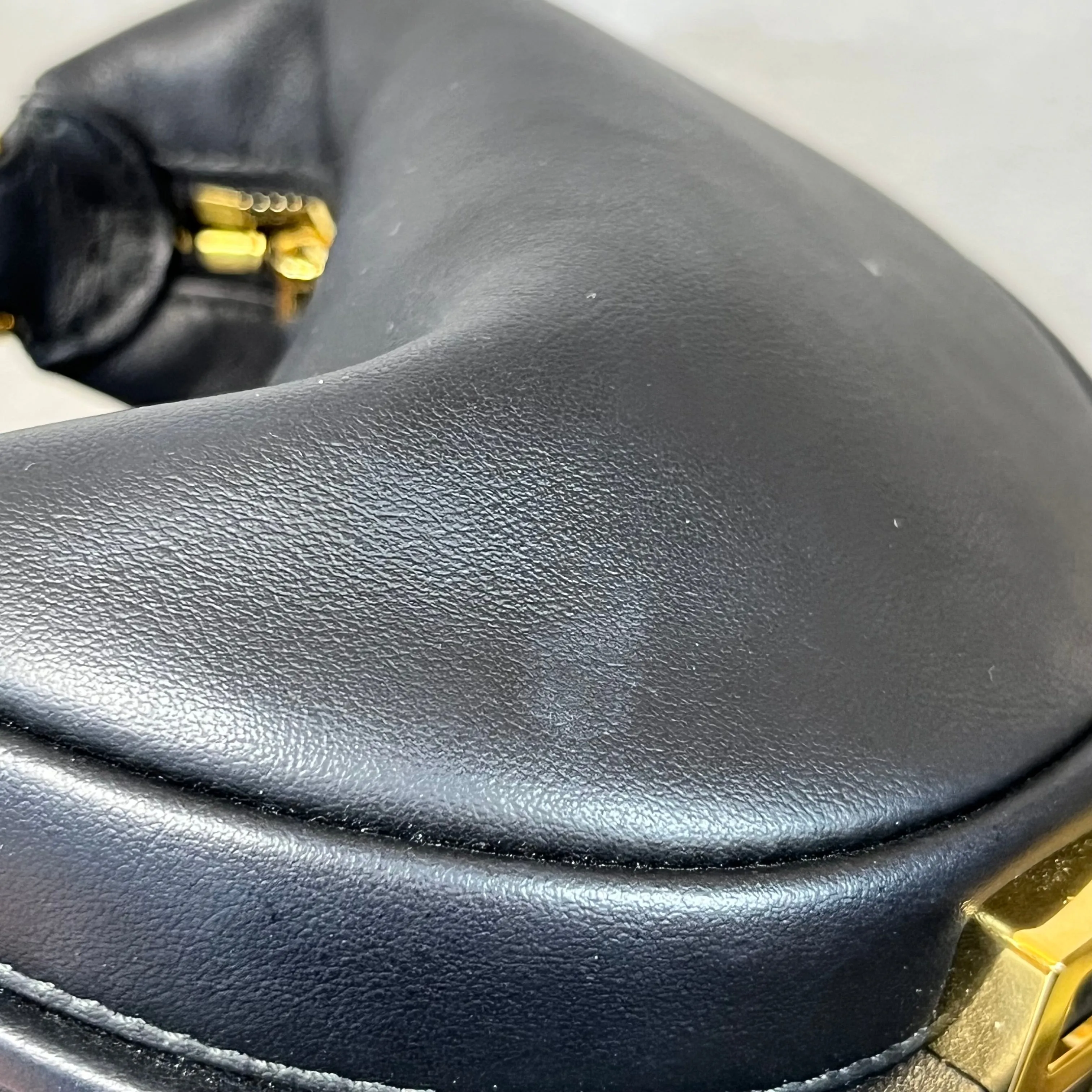 FENDI Fendigraphy Nano Black Leather Hobo Charm Bag