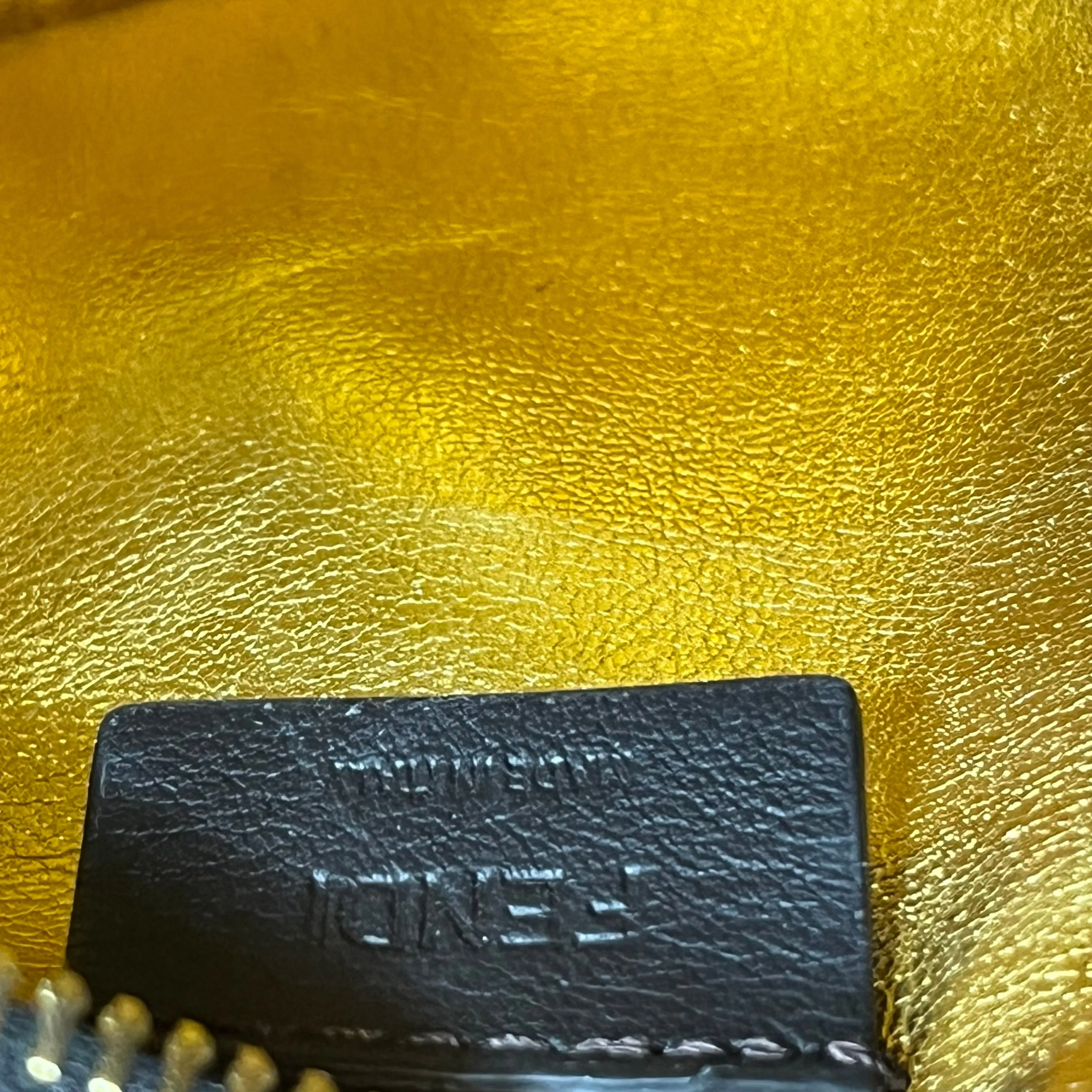 FENDI Fendigraphy Nano Black Leather Hobo Charm Bag