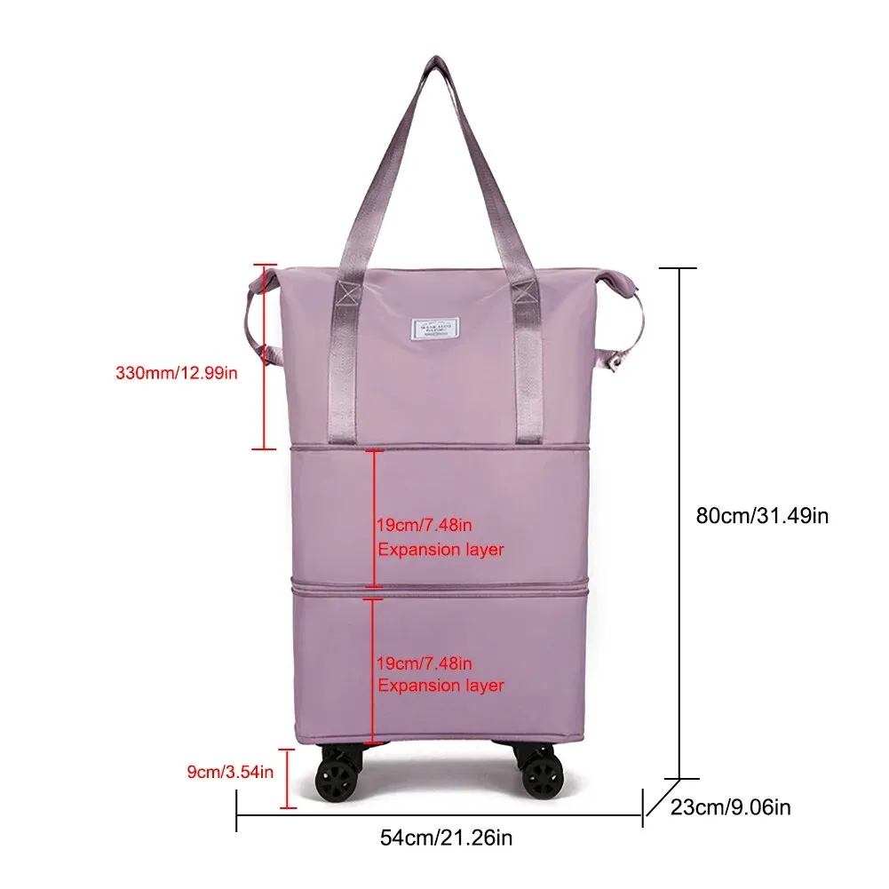Folding Luggage Bags Expandable Rolling Duffle Pack with Wheel