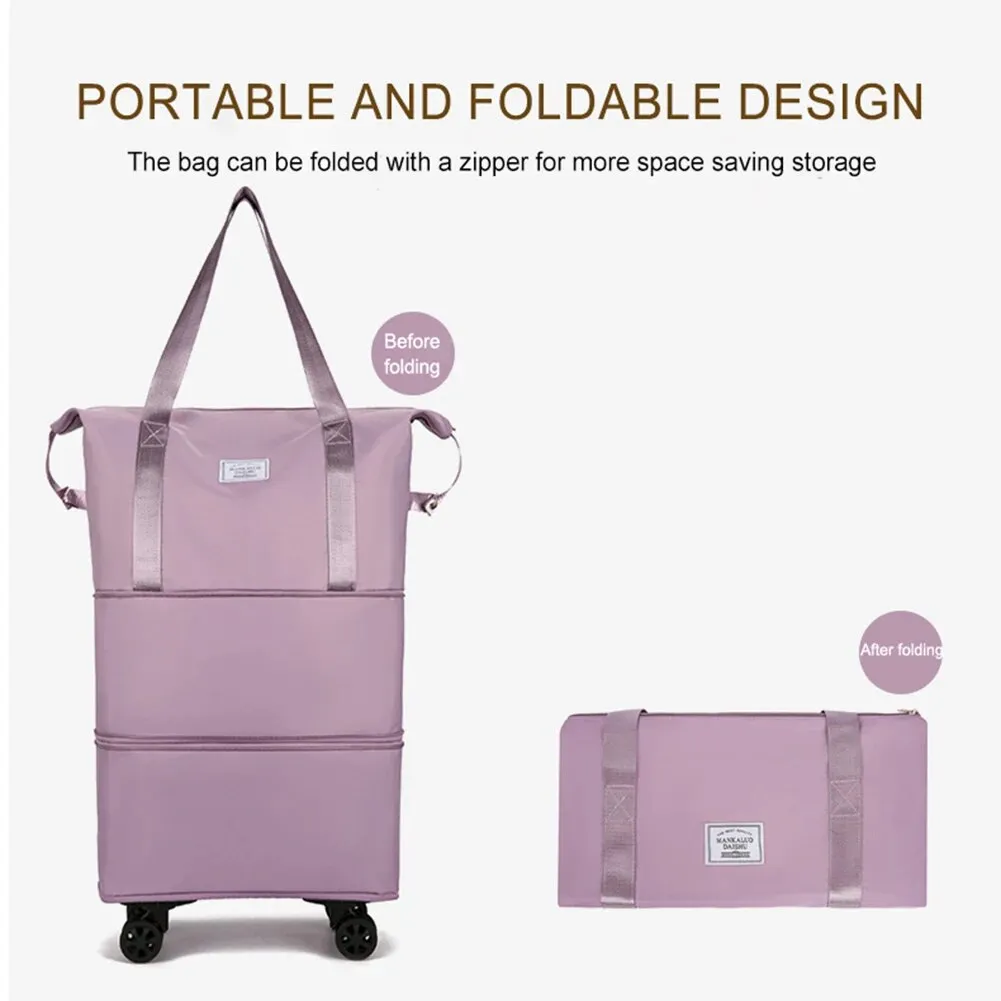 Folding Luggage Bags Expandable Rolling Duffle Pack with Wheel