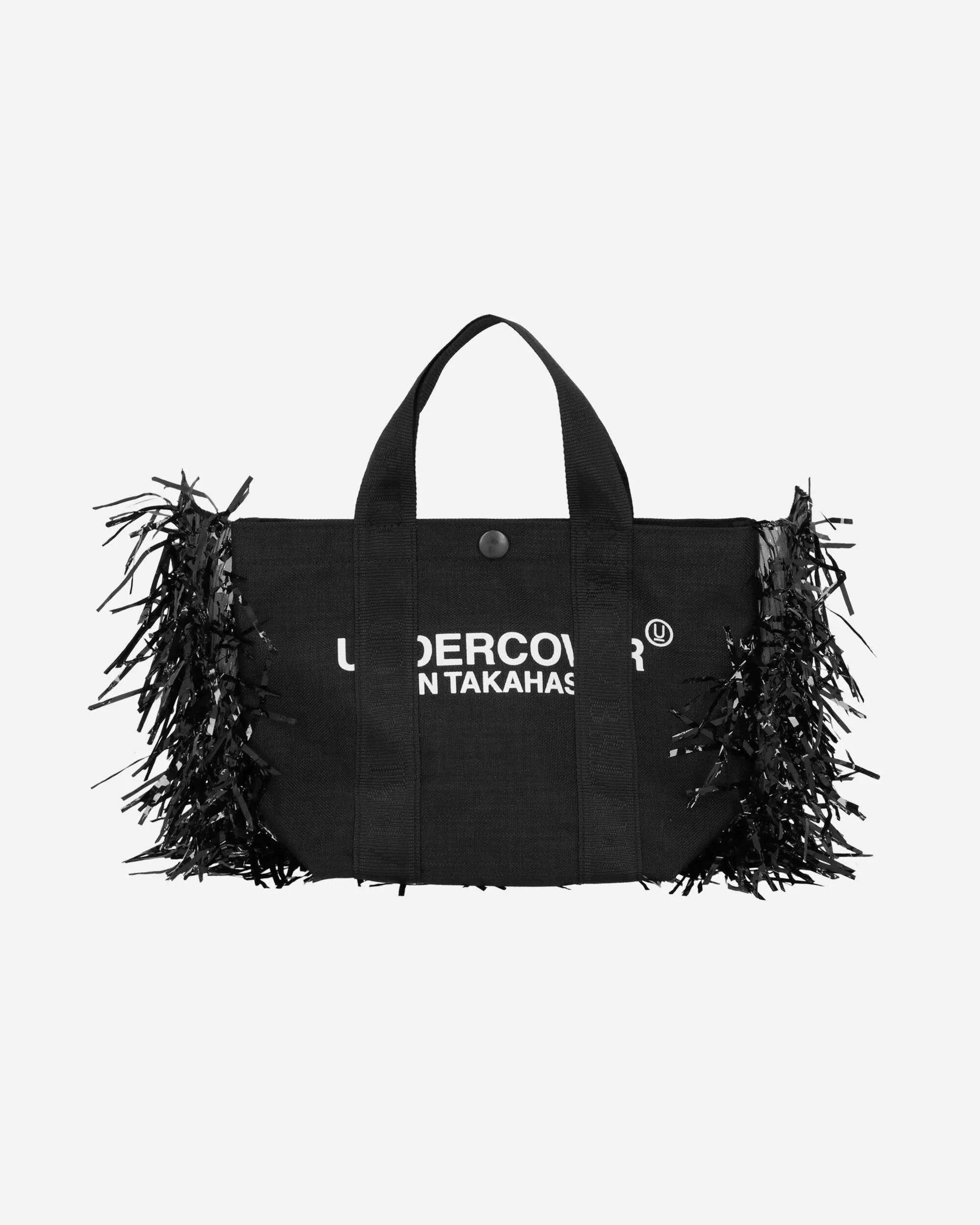 Fringe Nylon Tote Bag Black