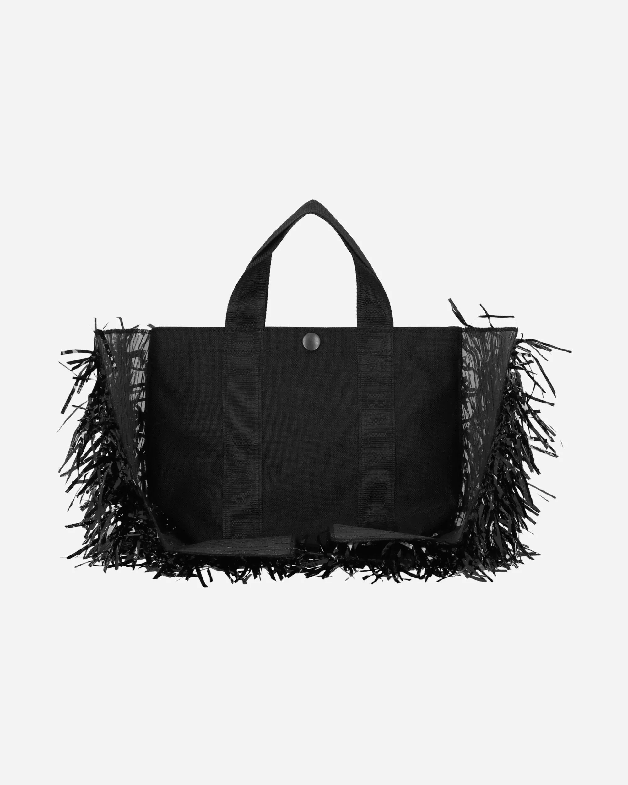 Fringe Nylon Tote Bag Black