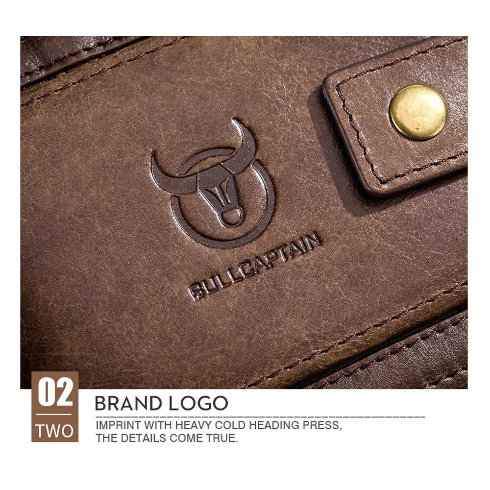 Genuine Leather RFID Wallet For Men 11 Card Slots Coin Bag Zipper Wallet