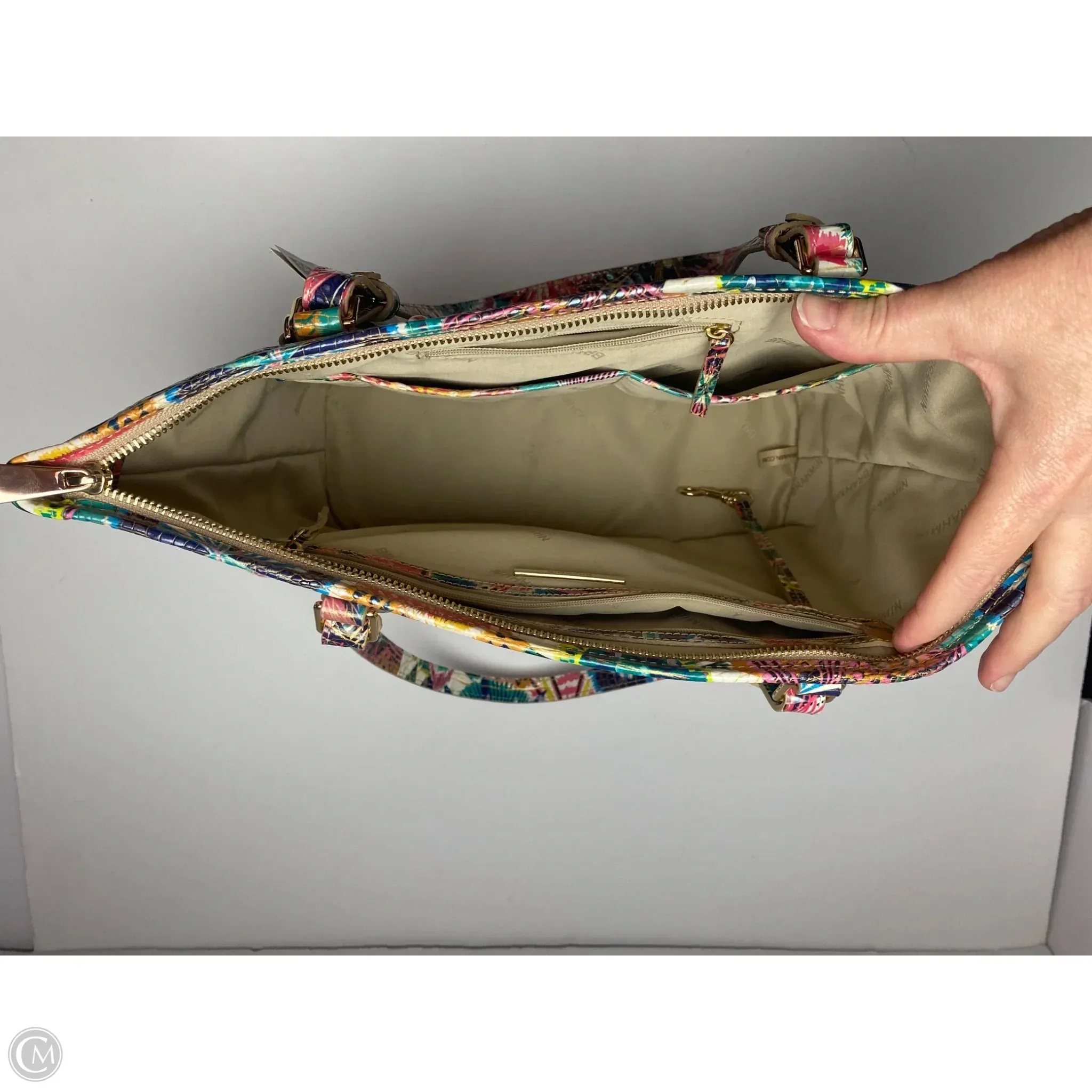 Handbag Designer By Brahmin, Size: Large